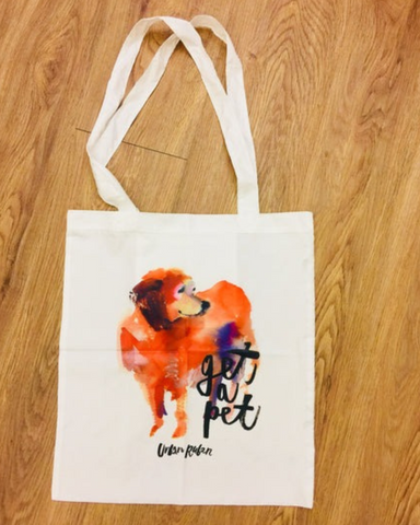 EAI插畫狗購物袋(Get a pet-黃金獵犬)