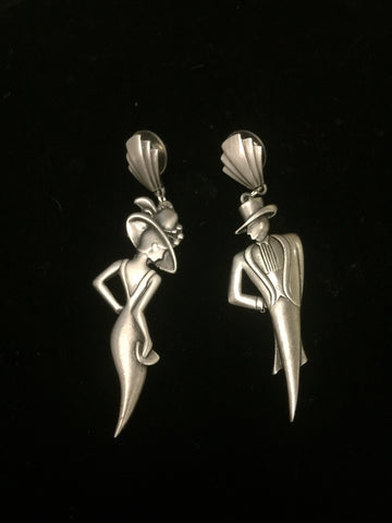 VA-美國70年代Art Deco紳士與仕女 I耳環