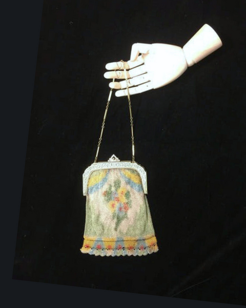 VB-1920年代花束綠色染製網包