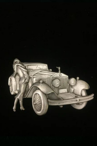 VA-美國70年代Art Deco仕女與車 I胸針