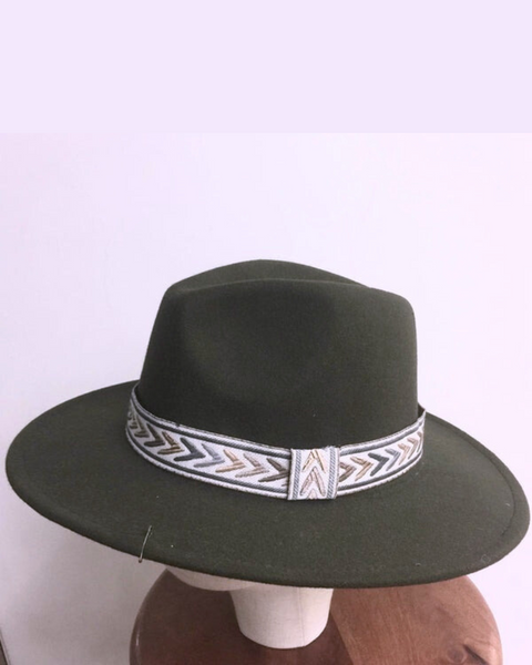 EA.hats-軍綠雙帽帶紳士帽