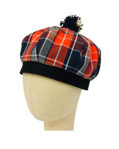 EA.hats-藍紅格紋南瓜貝蕾帽