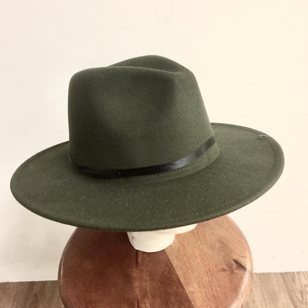 EA.hats-軍綠雙帽帶紳士帽
