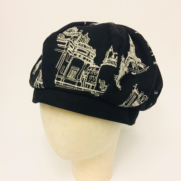 EA.hats-黑夜裡的建築貝蕾南瓜帽 《南瓜刺繡帽系列》