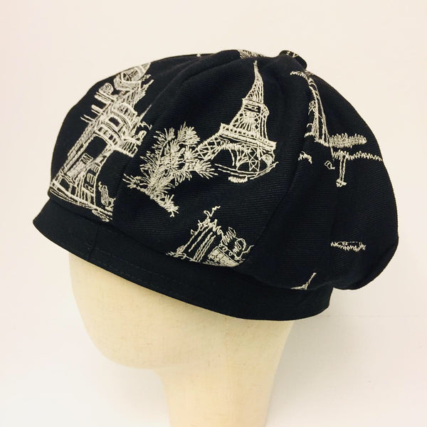 EA.hats-黑夜裡的建築貝蕾南瓜帽 《南瓜刺繡帽系列》