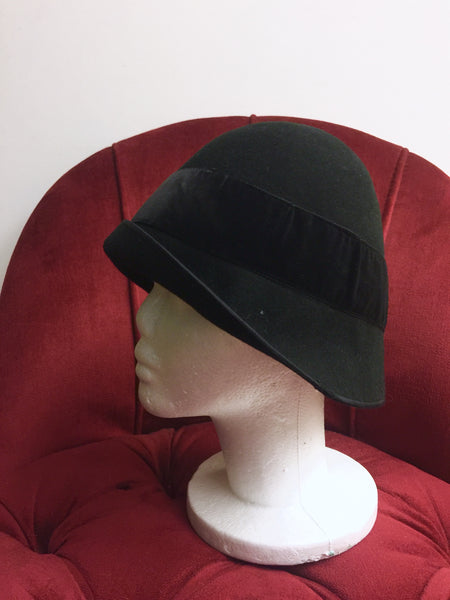 EA.hats-:黑夜羊毛鐘形帽