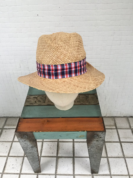 EA.hats-紅藍田園紳士草帽