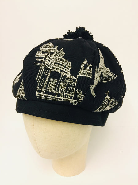 EA.hats-黑夜裡的建築貝蕾南瓜帽 《南瓜刺繡帽系列》