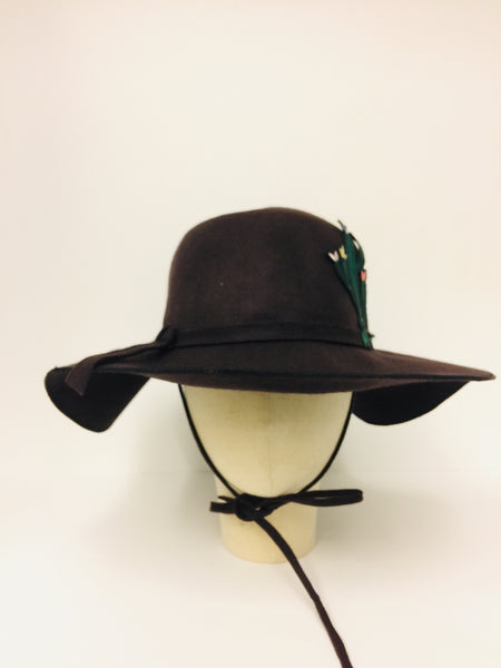 EA.hats-深咖啡仙人掌寬帽沿帽