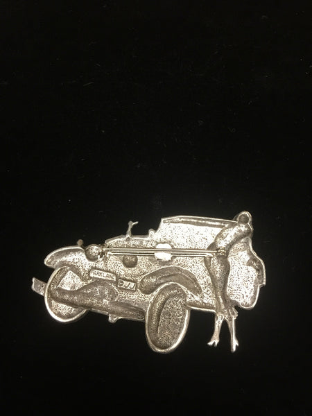 美國70年代Art Deco仕女與車 I胸針
