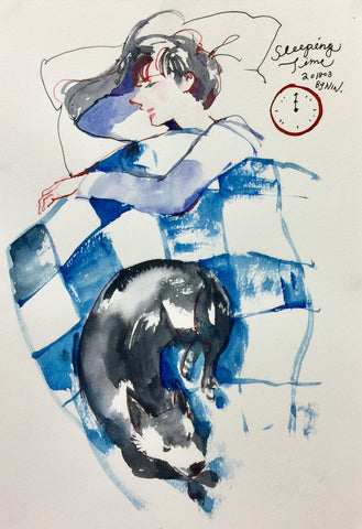 P-晚上要睡覺囉!NIN狗兒的一天(Life with you)I插畫