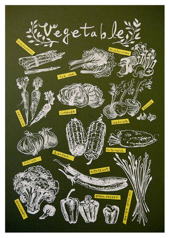 食譜插畫-Vegetable食材畫 I牛奶筆畫I
